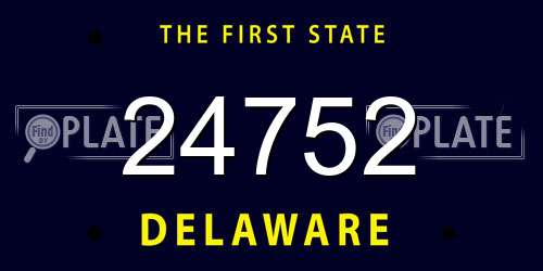 24752 Delaware License Plate
