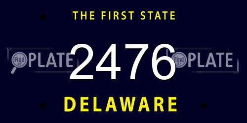 2476 Delaware License Plate