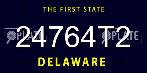 24764T2 Delaware License Plate