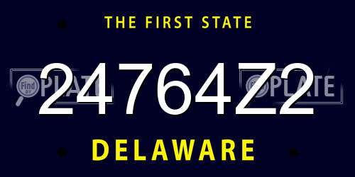 24764Z2 Delaware License Plate