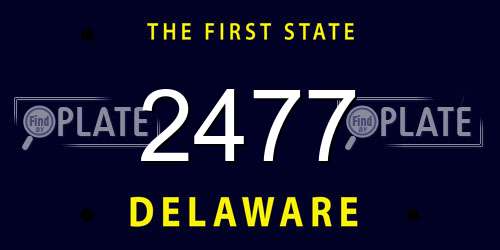 2477 Delaware License Plate