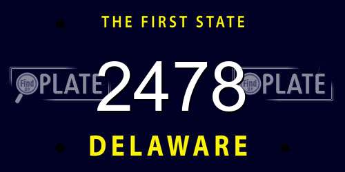 2478 Delaware License Plate