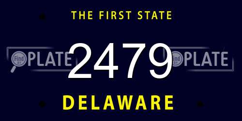 2479 Delaware License Plate