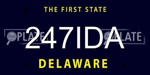 247IDA Delaware License Plate