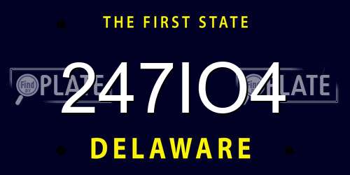 247IO4 Delaware License Plate