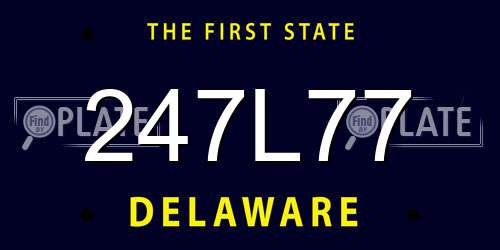 247L77 Delaware License Plate
