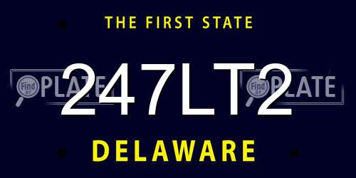 247LT2 Delaware License Plate