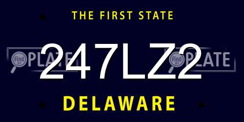 247LZ2 Delaware License Plate