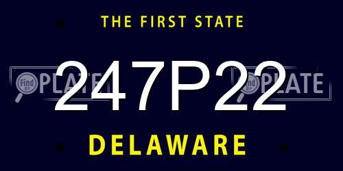 247P22 Delaware License Plate