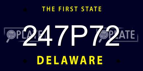 247P72 Delaware License Plate