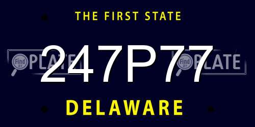 247P77 Delaware License Plate