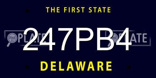 247PB4 Delaware License Plate