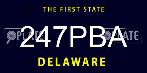 247PBA Delaware License Plate
