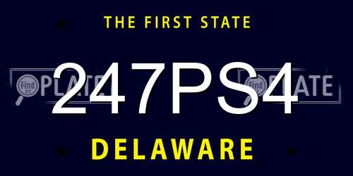 247PS4 Delaware License Plate