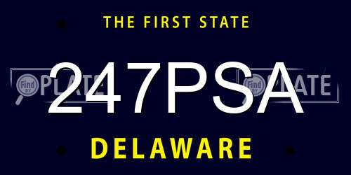247PSA Delaware License Plate