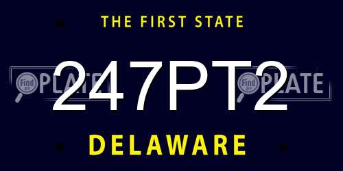 247PT2 Delaware License Plate