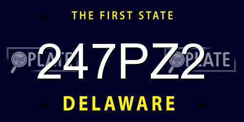 247PZ2 Delaware License Plate