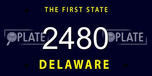 2480 Delaware License Plate