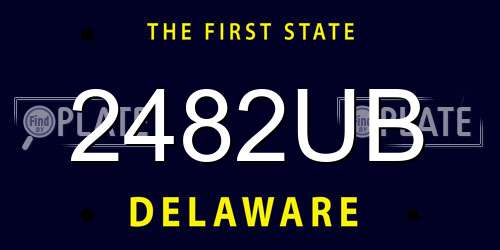 2482UB Delaware License Plate