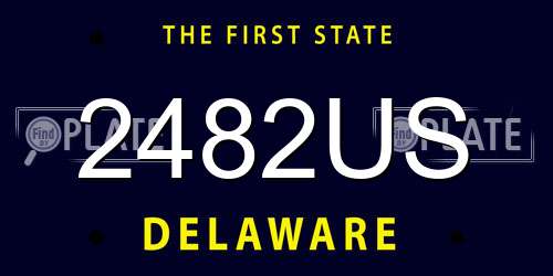 2482US Delaware License Plate