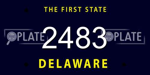 2483 Delaware License Plate