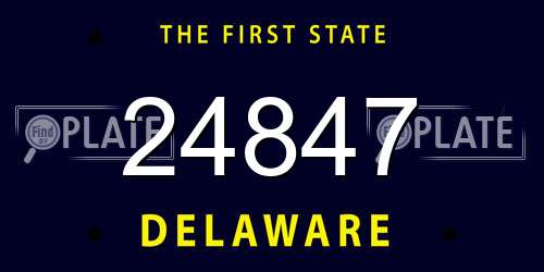 24847 Delaware License Plate