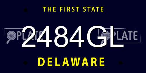2484GL Delaware License Plate