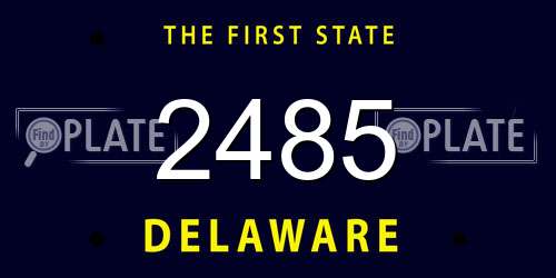 2485 Delaware License Plate