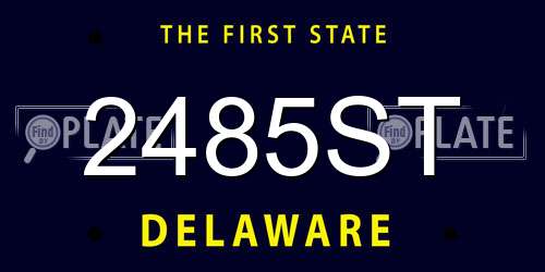 2485ST Delaware License Plate