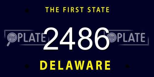 2486 Delaware License Plate