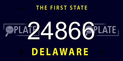 24866 Delaware License Plate