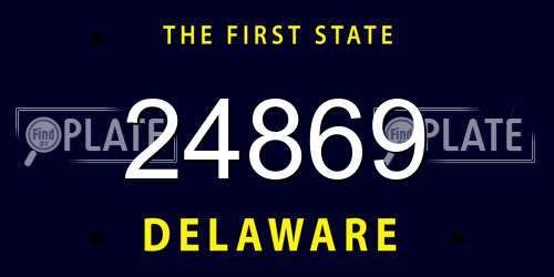 24869 Delaware License Plate