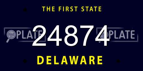 24874 Delaware License Plate