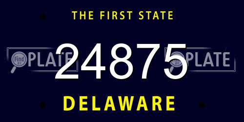 24875 Delaware License Plate