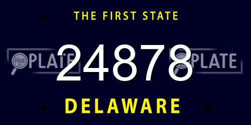 24878 Delaware License Plate