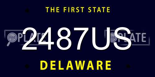 2487US Delaware License Plate