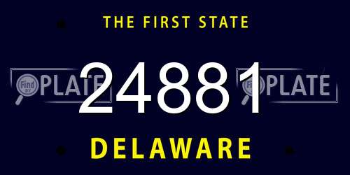 24881 Delaware License Plate