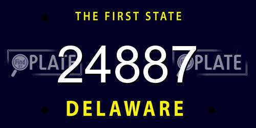 24887 Delaware License Plate