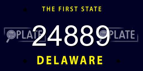 24889 Delaware License Plate
