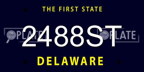 2488ST Delaware License Plate