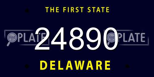 24890 Delaware License Plate