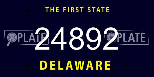 24892 Delaware License Plate