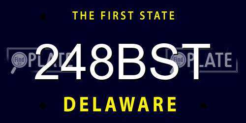 248BST Delaware License Plate