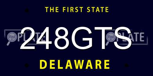 248GTS Delaware License Plate