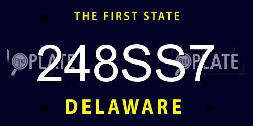 248SS7 Delaware License Plate