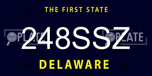 248SSZ Delaware License Plate