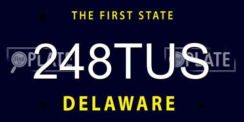 248TUS Delaware License Plate