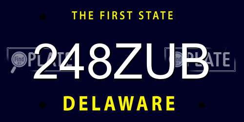 248ZUB Delaware License Plate
