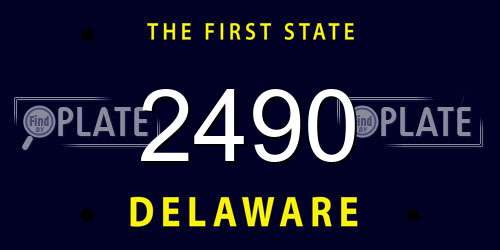 2490 Delaware License Plate