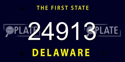 24913 Delaware License Plate